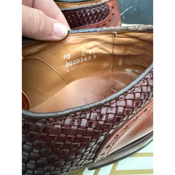ALLEN EDMONDS Men\'s Hampstead Woven Braided Oxford Brown | Size 10